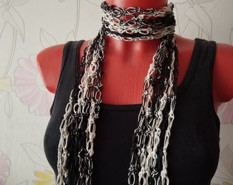 Crochet skinny scarf Knit long thin scarf