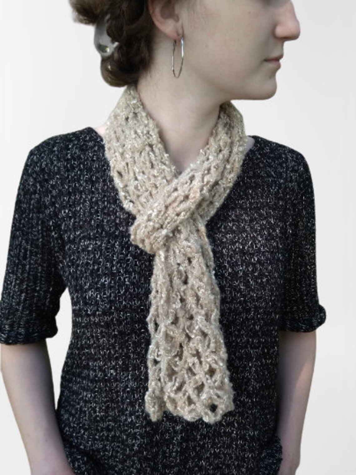 Knit thin scarves Crochet skinny scarf Crocheted long narrow Etsy