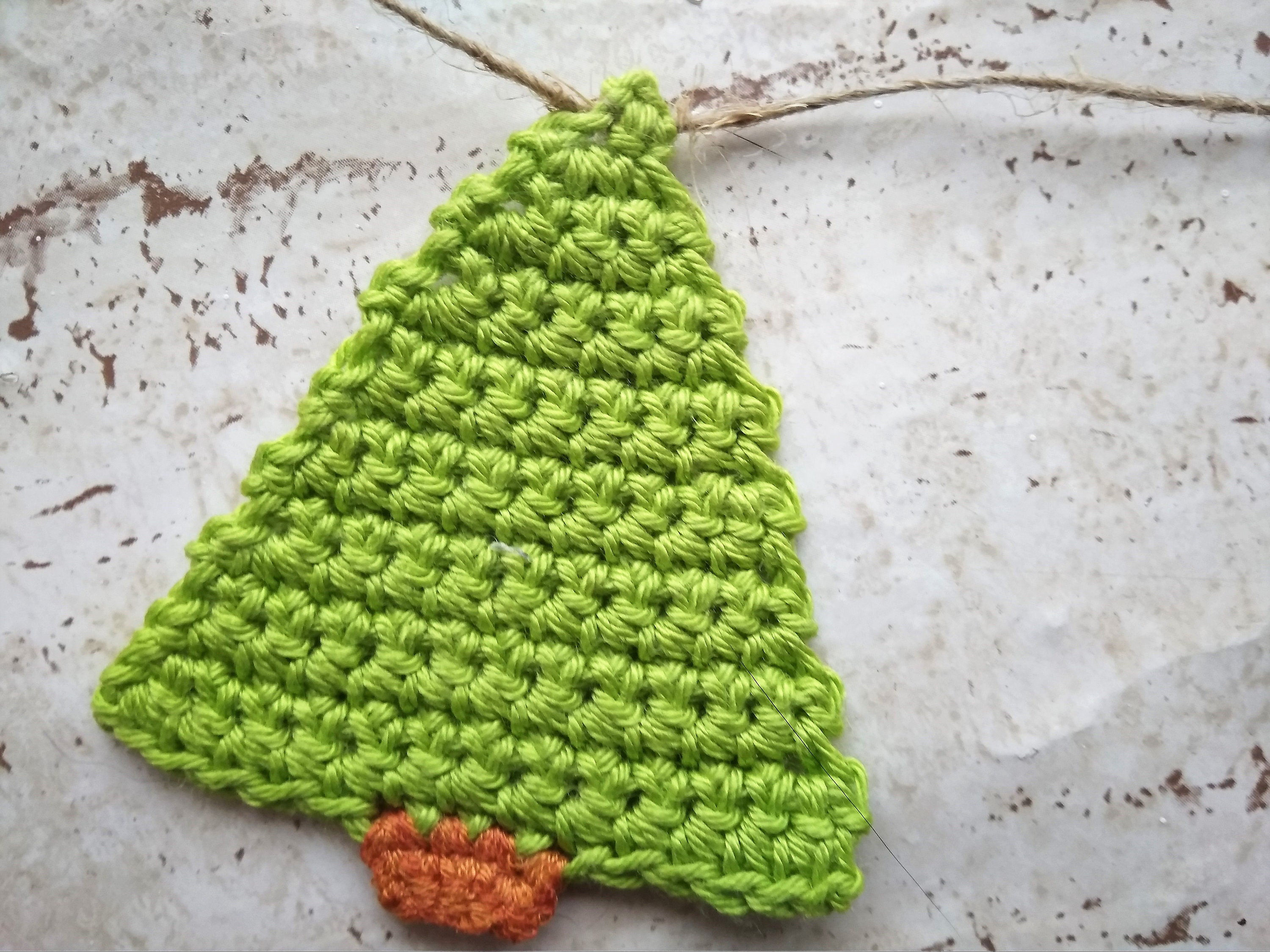 Christmas tree garland Mini Christmas ornament Knitted Etsy