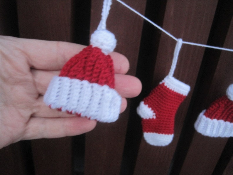 Christmas Tree Ornaments Knitted Christmas Garland Crochet | Etsy