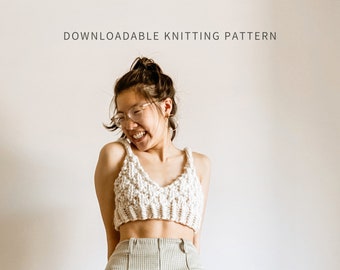 Devil Wears BraDa | Digital Download | Chunky Knit Bralette Pattern | Knit Crop Top Pattern | Knit Top Pattern | Quick Knit | Easy Knit