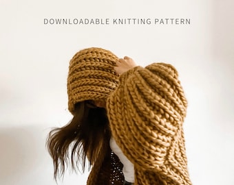 Cardigan Marshmallow / Download digitale / Modello cardigan lavorato a maglia con cappuccio grosso / Cardigan coperta / Cardigan Ariana Grande / Senza cuciture