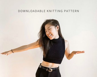 My Go-To Vest | Digital Download | Chunky Knit Vest Pattern | Seamless | Cropped Knit Vest Pattern | Easy Knit | Chunky Knit Top