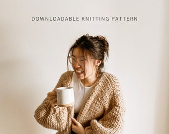 Need To Have Cardigan | Digital Download | Chunky Knit Cardigan Pattern | Oversized Knit Cardigan Pattern | Beginner Friendly | Seamless