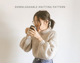 I&#39;m Obsessed Jumper | Digital Download | Chunky Knit Sweater Pattern | Oversized Knit Sweater Pattern | Seamless | Cropped Jumper Pattern