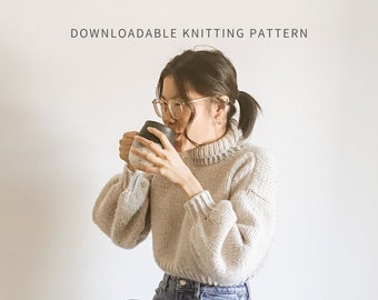 I'm Obsessed Jumper | Digital Download | Chunky Knit Sweater Pattern | Oversized Knit Sweater Pattern | Seamless | Cropped Jumper Pattern