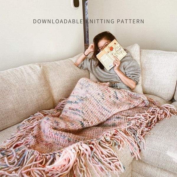 And Just Like That Blanket Wrap | Digital Download | Blanket Knit Shawl Pattern | Carrie Bradshaw Knit Blanket Pattern | Knit Wrap Pattern