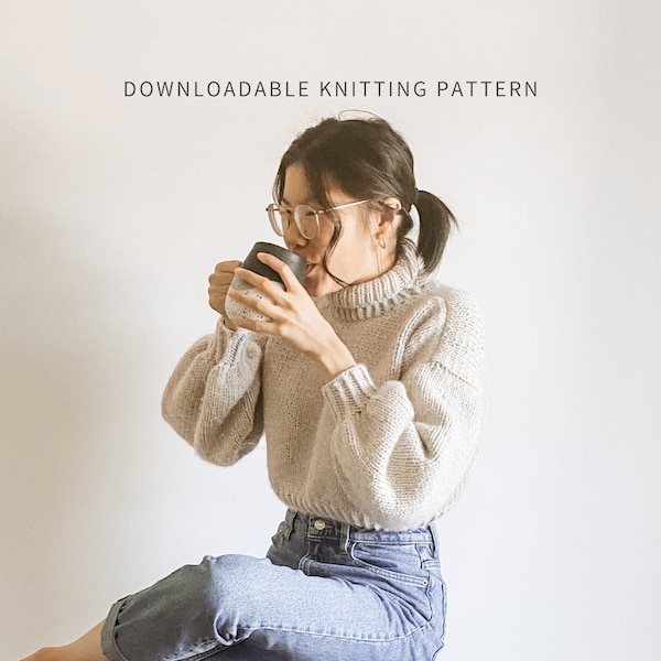 I'm Obsessed Jumper | Digital Download | Chunky Knit Sweater Pattern | Oversized Knit Sweater Pattern | Seamless | Cropped Jumper Pattern