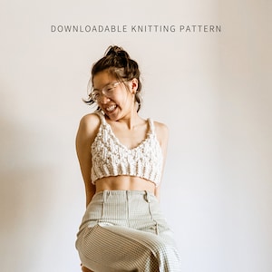 Devil Wears BraDa | Digital Download | Chunky Knit Bralette Pattern | Knit Crop Top Pattern | Knit Top Pattern | Quick Knit | Easy Knit