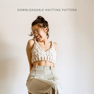 Devil Wears BraDa | Digital Download | Chunky Knit Bralette Pattern | Knit Crop Top Pattern | Knit Top Pattern | Quick Knit | Easy Knit