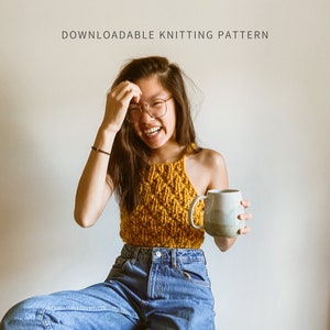 Crop It Like It's Hot Top Digital Download Chunky Knit Crop Top Pattern Knit Halter Top Pattern Quick Knit Beginner Friendly Knit image 1