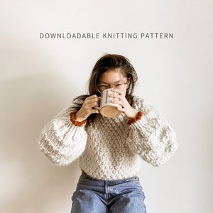 Ottawa Jumper Digital Download Oversized Sweater Knitting Pattern Knit Jumper Pattern Chunky Knit Beginner Friendly Seamless image 1