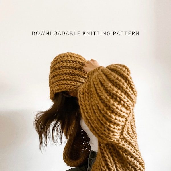 Marshmallow Cardigan | Digital Download | Chunky Hooded Knit Cardigan Pattern | Blanket Cardigan | Ariana Grande Cardigan | Seamless