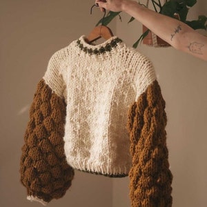 Social Bubble Jumper Digital Download Sweater Knitting Pattern Oversized Jumper Pattern Beginner Friendly Bubble Sweater Pattern image 8