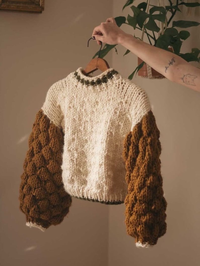 Social Bubble Jumper Digital Download Sweater Knitting Pattern Oversized Jumper Pattern Beginner Friendly Bubble Sweater Pattern image 8