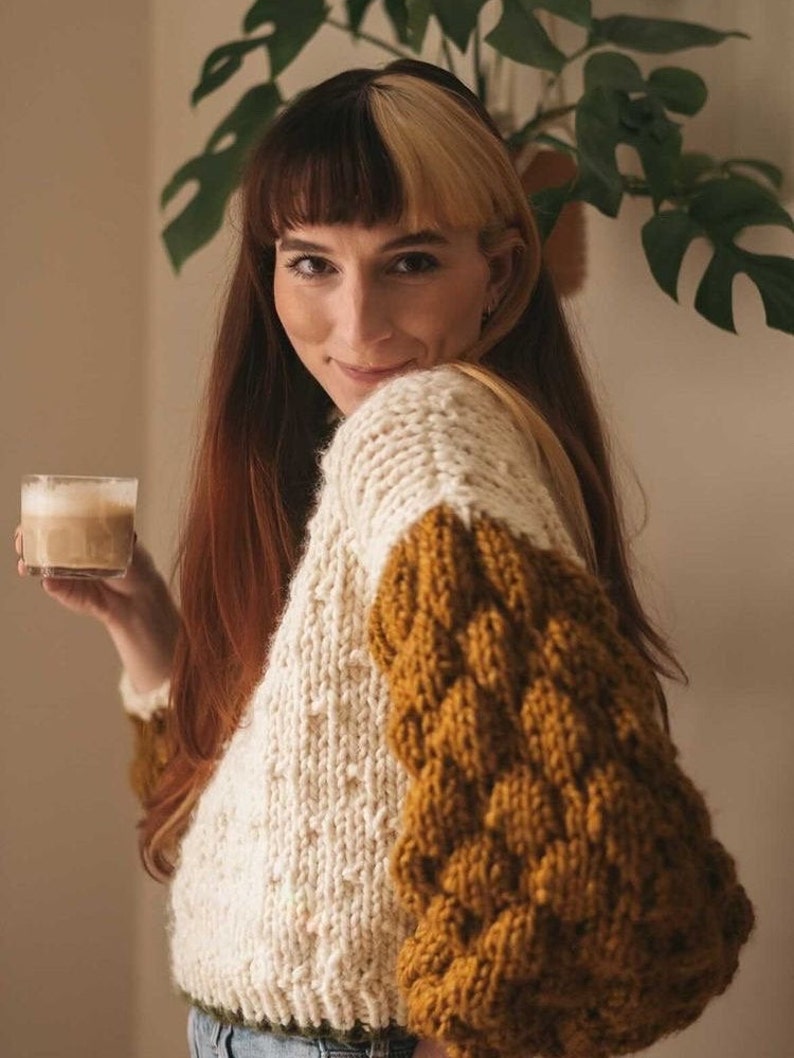 Social Bubble Jumper Digital Download Sweater Knitting Pattern Oversized Jumper Pattern Beginner Friendly Bubble Sweater Pattern image 7