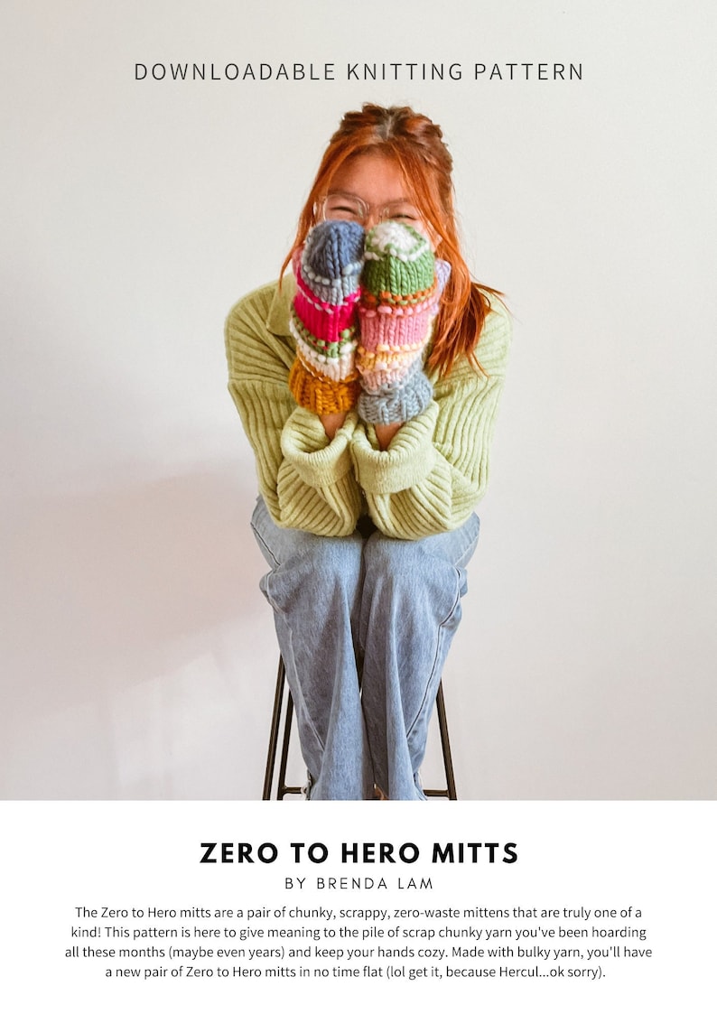 Zero to Hero Mitts Digital Download Knit Mittens Pattern Chunky Knit Mittens Pattern Basic Mittens Pattern Bulky Mittens image 1