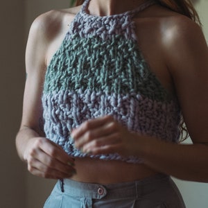 Crop It Like It's Hot Top Digital Download Chunky Knit Crop Top Pattern Knit Halter Top Pattern Quick Knit Beginner Friendly Knit image 5