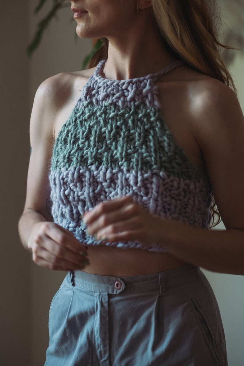 Crop It Like It's Hot Top Digital Download Chunky Knit Crop Top Pattern Knit Halter Top Pattern Quick Knit Beginner Friendly Knit image 5