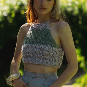 Crop It Like It's Hot Top Digital Download Chunky Knit Crop Top Pattern Knit Halter Top Pattern Quick Knit Beginner Friendly Knit image 7