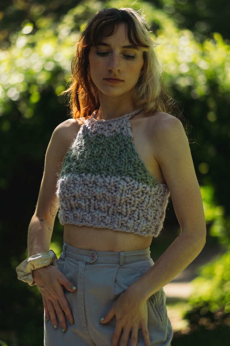 Crop It Like It's Hot Top Digital Download Chunky Knit Crop Top Pattern Knit Halter Top Pattern Quick Knit Beginner Friendly Knit image 7