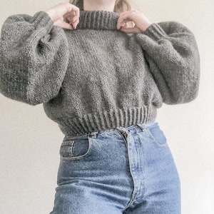 I'm Obsessed Jumper Digital Download Chunky Knit Sweater Pattern Oversized Knit Sweater Pattern Seamless Cropped Jumper Pattern image 6