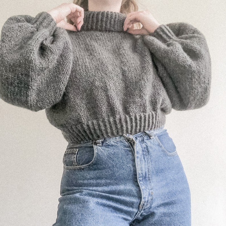 I'm Obsessed Jumper Digital Download Chunky Knit Sweater Pattern Oversized Knit Sweater Pattern Seamless Cropped Jumper Pattern image 6