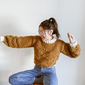 Crisscross Applesauce Jumper Digital Download Oversized Sweater Knitting Pattern Knit Jumper Pattern Beginner Friendly Seamless image 4