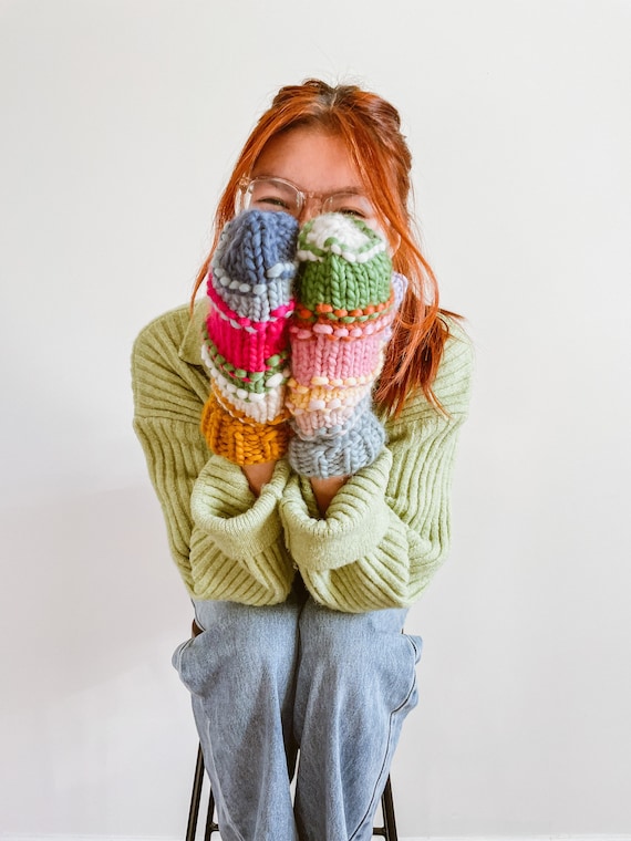 小物 UN3D. FABRIC MIX MITTENS , NECK WARMAR Zero to Hero Mitts | Digital Download | Knit Mittens Pattern