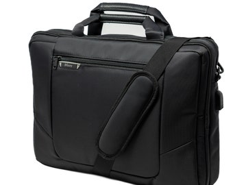 Black Bizey  Laptop Messenger Bag water proof with Charging Port