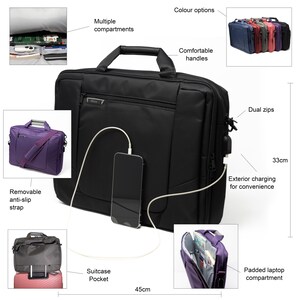 Black Bizey Laptop Messenger Bag water proof with Charging Port image 2