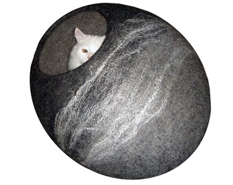Grotte De Chat De Laine Feutree Etsy Grotte De Chat De Laine Feutree Etsy