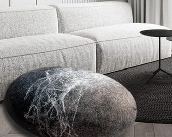 Felted Wool Pillows Depicting Sea Stones Filled Holowfiber Interesting Complement each other Large Medium Small Stones For Interior Designer