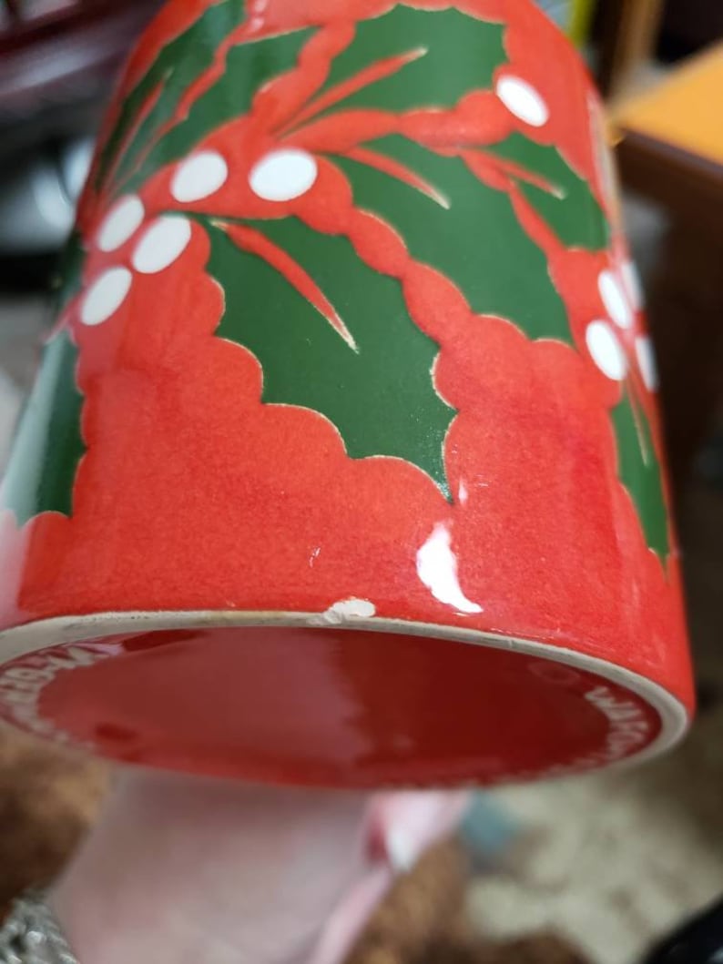 Vintage Christmas Waechtersbach Holly cup west Germany