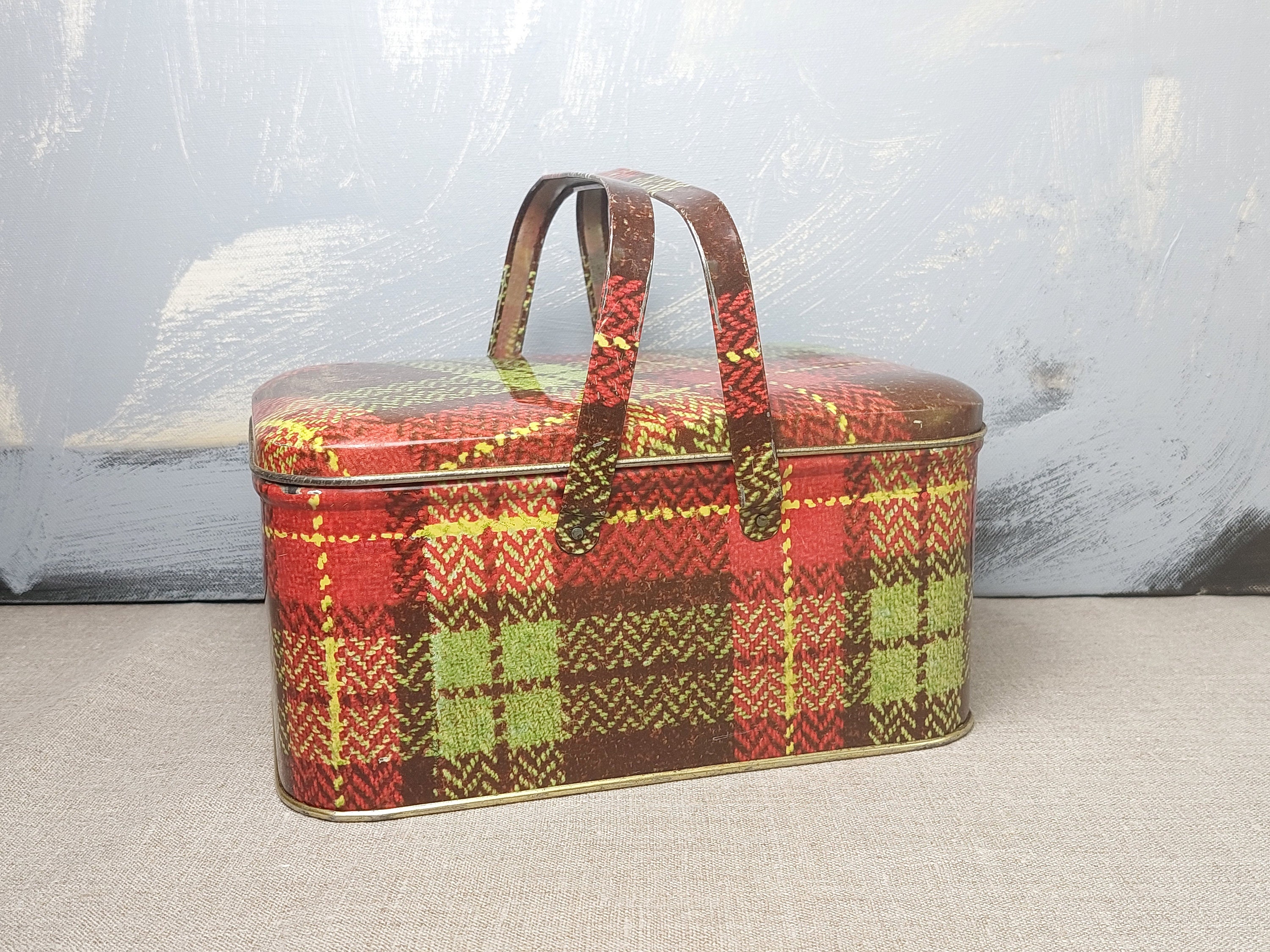 Squares Tartan Pattern Lunch Bag Insulated Lunch Box Plaid Lunch