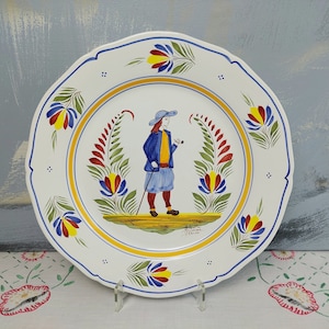HB Henriot Quimper Wall Plate, Henriot Quimper Plate, Wall Decor