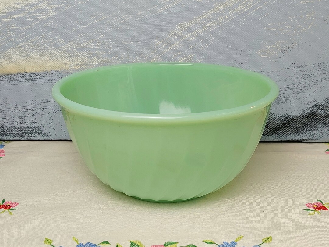 Fire King Jadeite Swirl Mixing Bowl 7 Etsy
