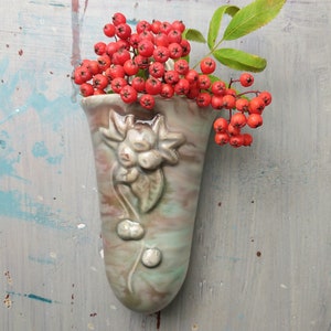 Poche murale en poterie, vase, vase mural marbré