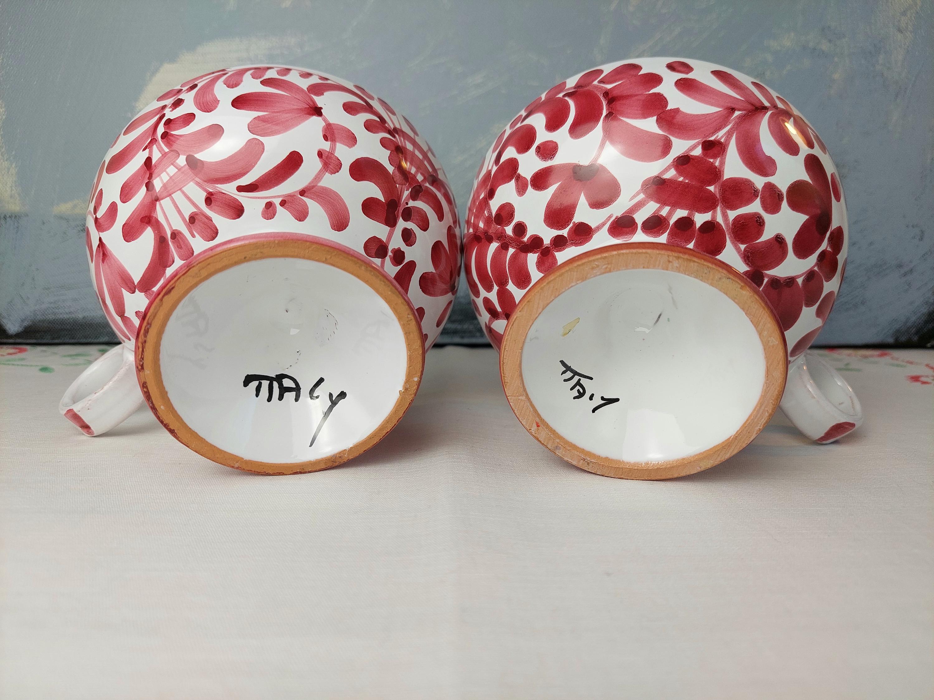 イタリア製陶器キャンドルホルダー、陶器製チェンバースティック