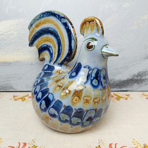 Large El Palomar Rooster, Ken Edwards, Tonala Mexico Pottery, Pottery Bird Figurine