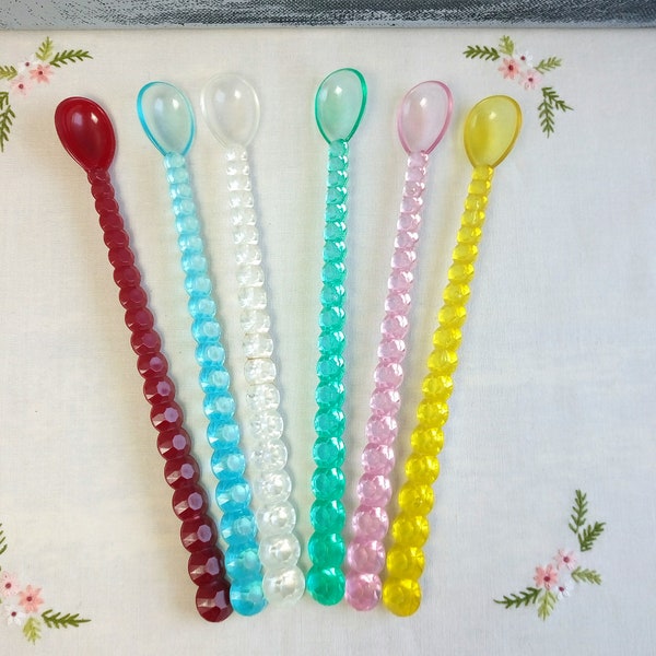 Ensemble de six cuillères Swizzle Stick, cuillères à thé glacé