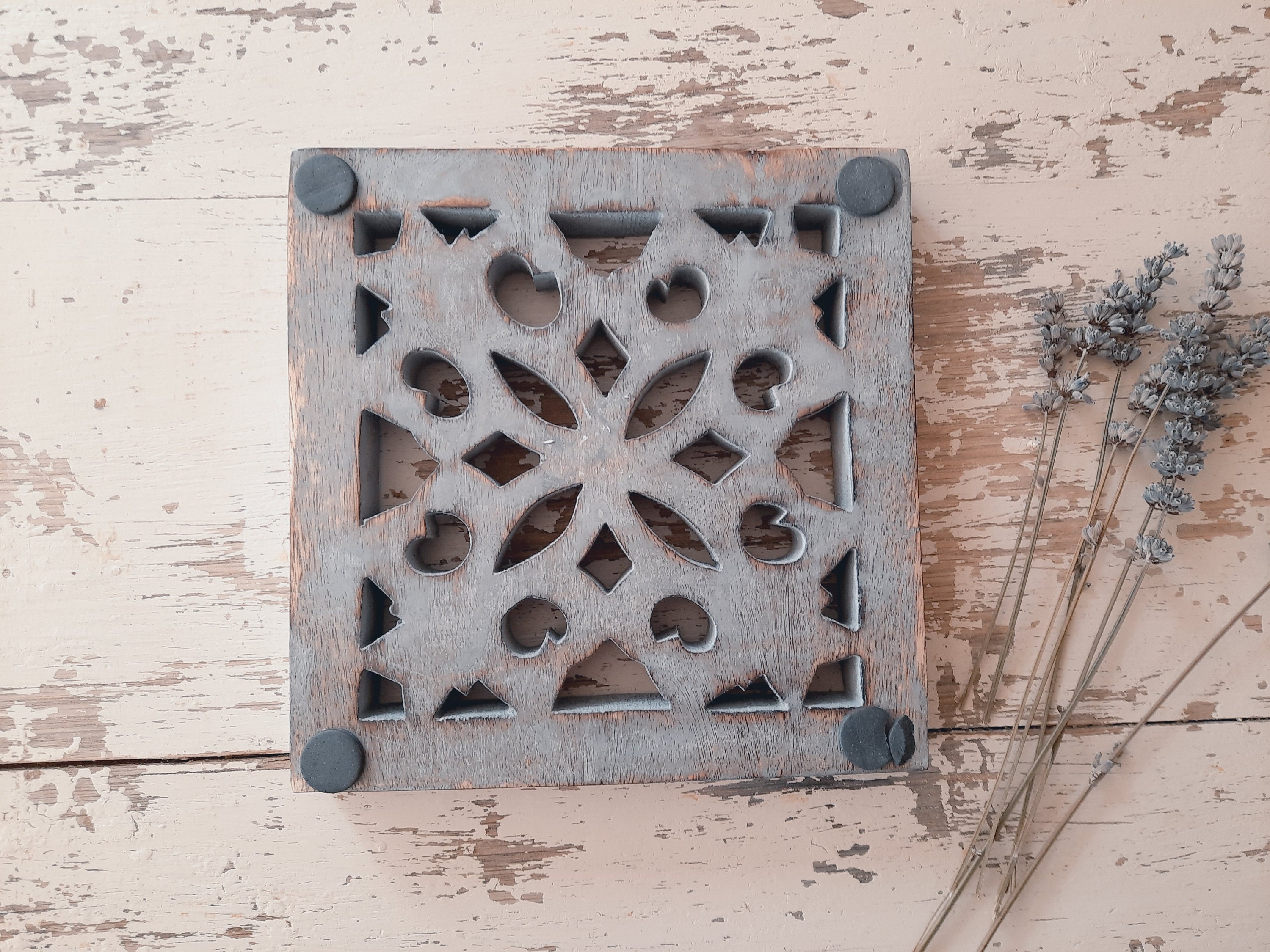 Rustic decorative Wooden trivet Etsy