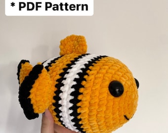 Coco The Clownfish - PDF Crochet Pattern, Clownfish crochet pattern
