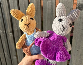 Brooklyn & Bentley Bunny Pattern Pack, Crochet Bunny Pattern, Easter Crochet Pattern, Low sew bunny pattern