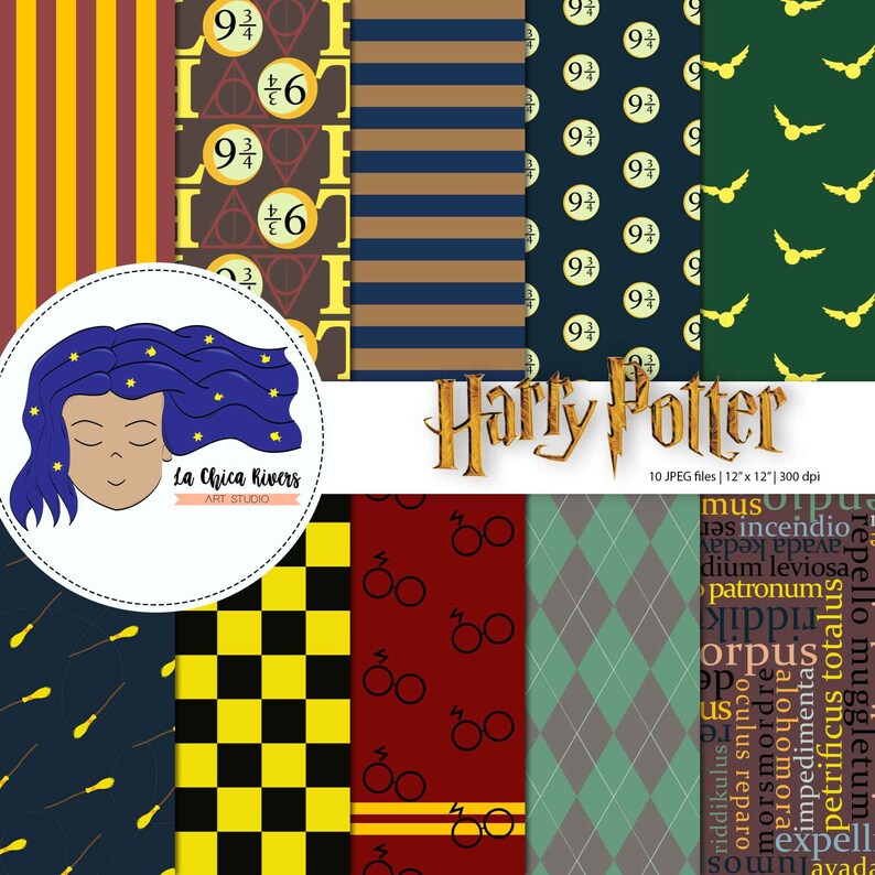 harry potter scrapbook digital harry potter paper