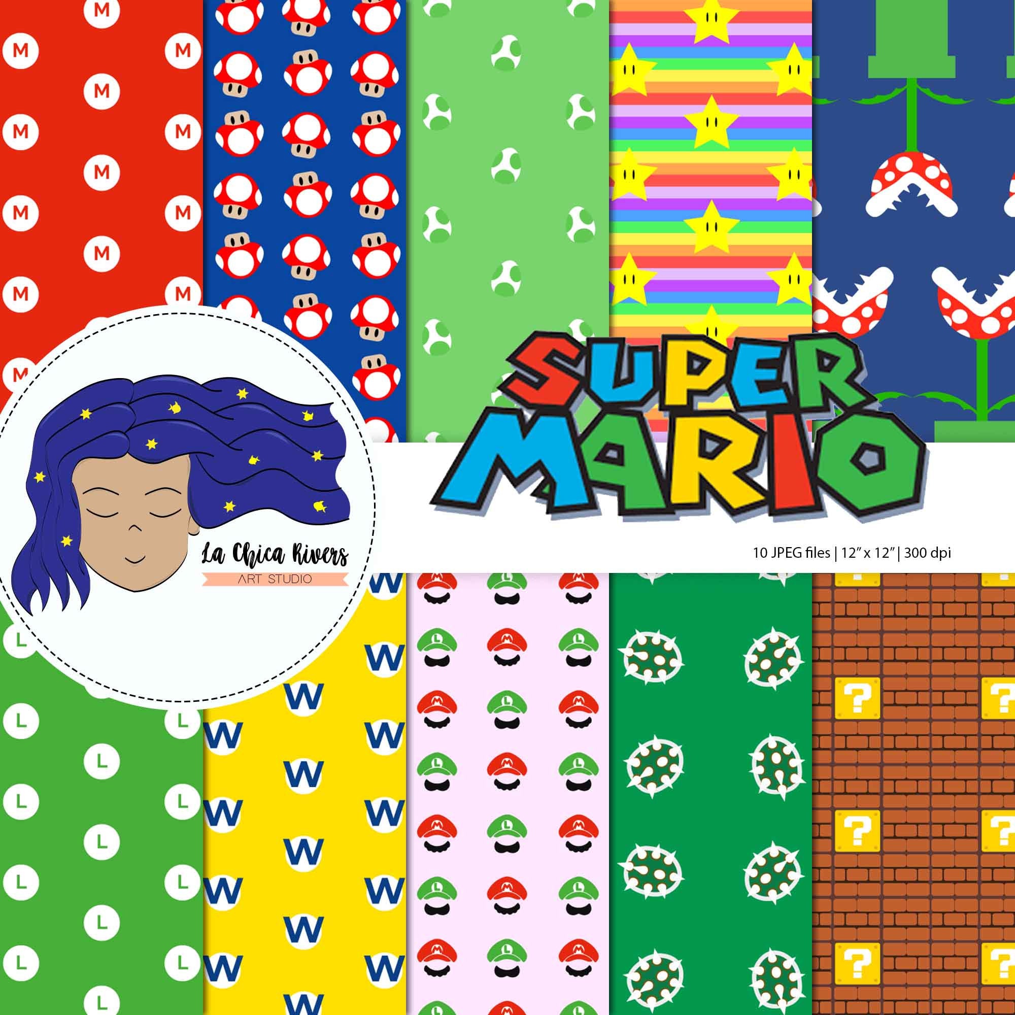 MARIO BROS scrapbook paper / video game scrapbook paper / | Etsy