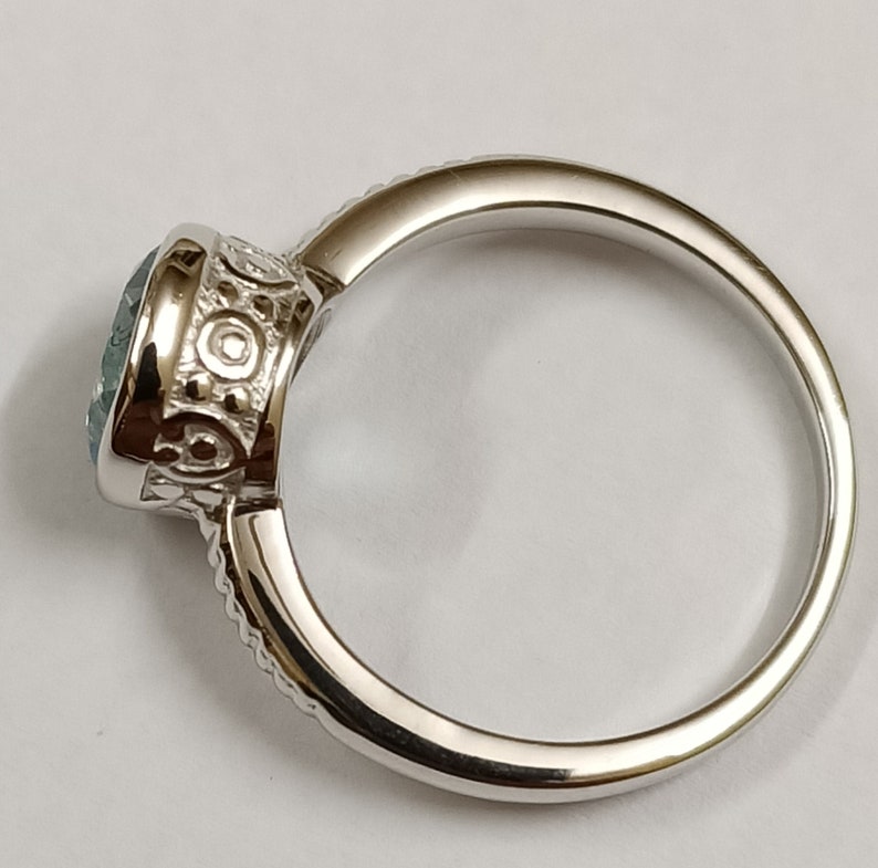 Blue Topaz Ring-Handmade Silver Ring925 Sterling Silver with white rhodium Ring,Anniversary Gift,Mothers day Gift,Wedding Gift,Birthday Gift