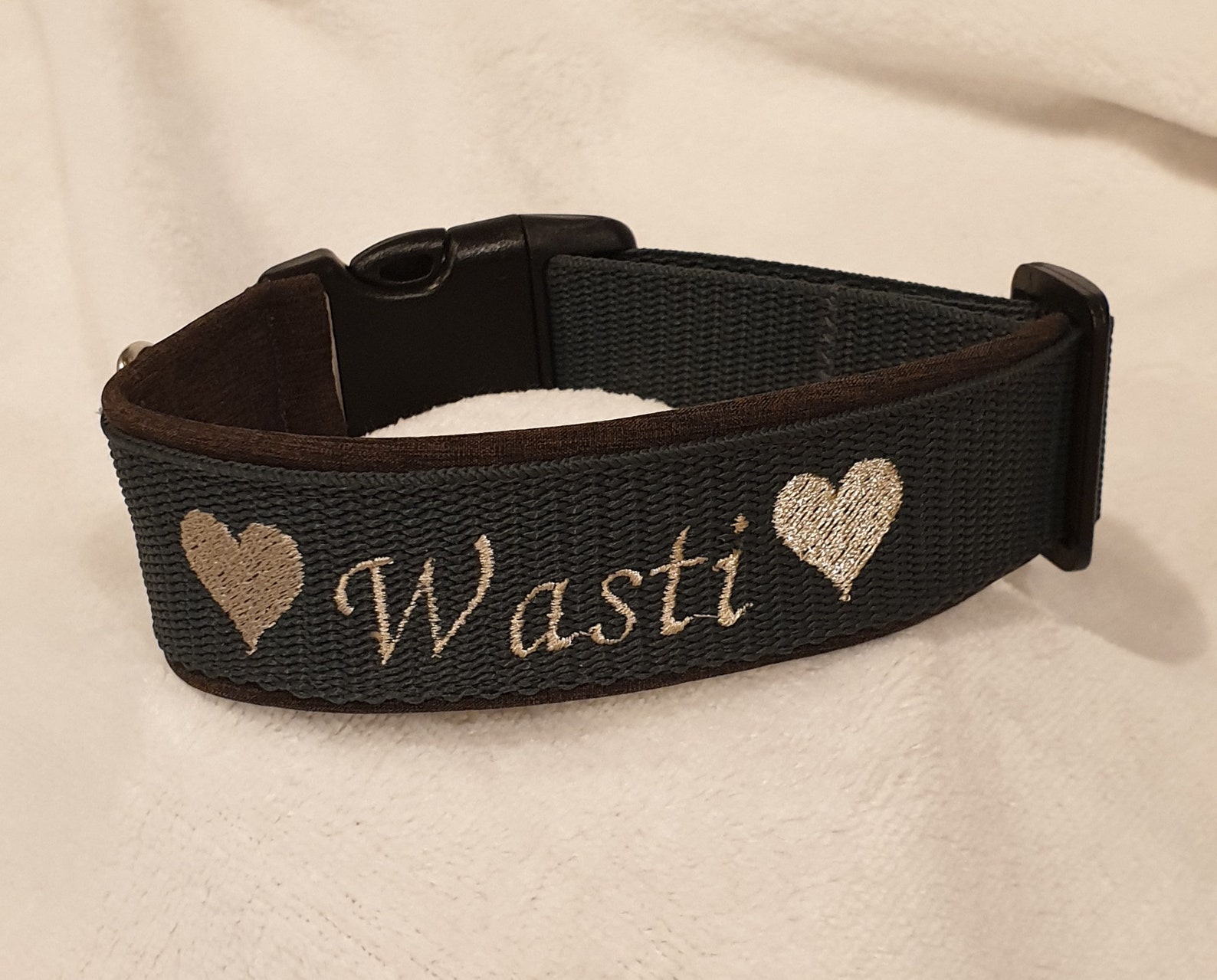 Dog Collar Embroidered With Name Etsy Denmark