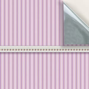 DOLLS HOUSE WALLPAPER Self Adhesive, Repositionable, 1/24th Scale Vinyl Sheet, No. 12 Regency & Border Wallpaper, Set of 4 sheets