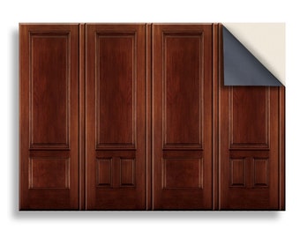Papel pintado para casa de muñecas, diseño de paneles de madera, vinilo autoadhesivo a escala 1/12